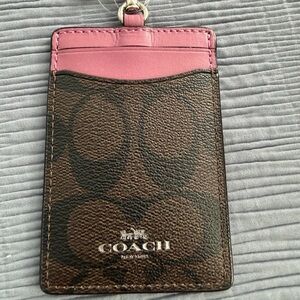 Coach Brown and Pink ID Holder